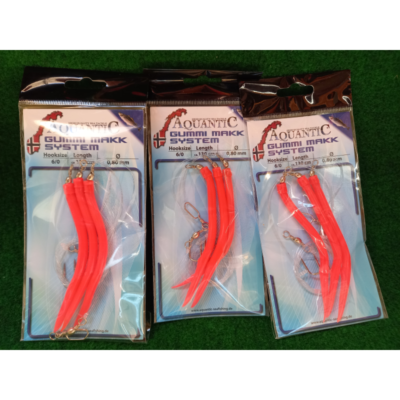 Gummi Makk Rig 6/0 Japans Rood (3-haaks)